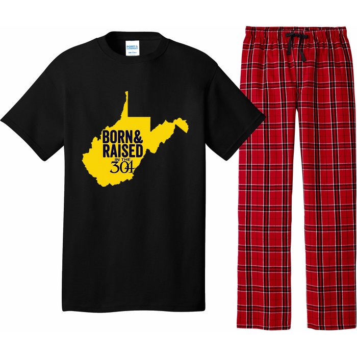 Born And Raised In The 304 West Virginia State Map Pajama Set