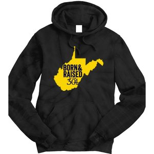 Born And Raised In The 304 West Virginia State Map Tie Dye Hoodie