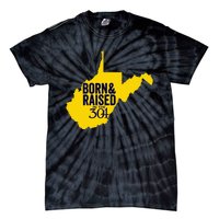 Born And Raised In The 304 West Virginia State Map Tie-Dye T-Shirt