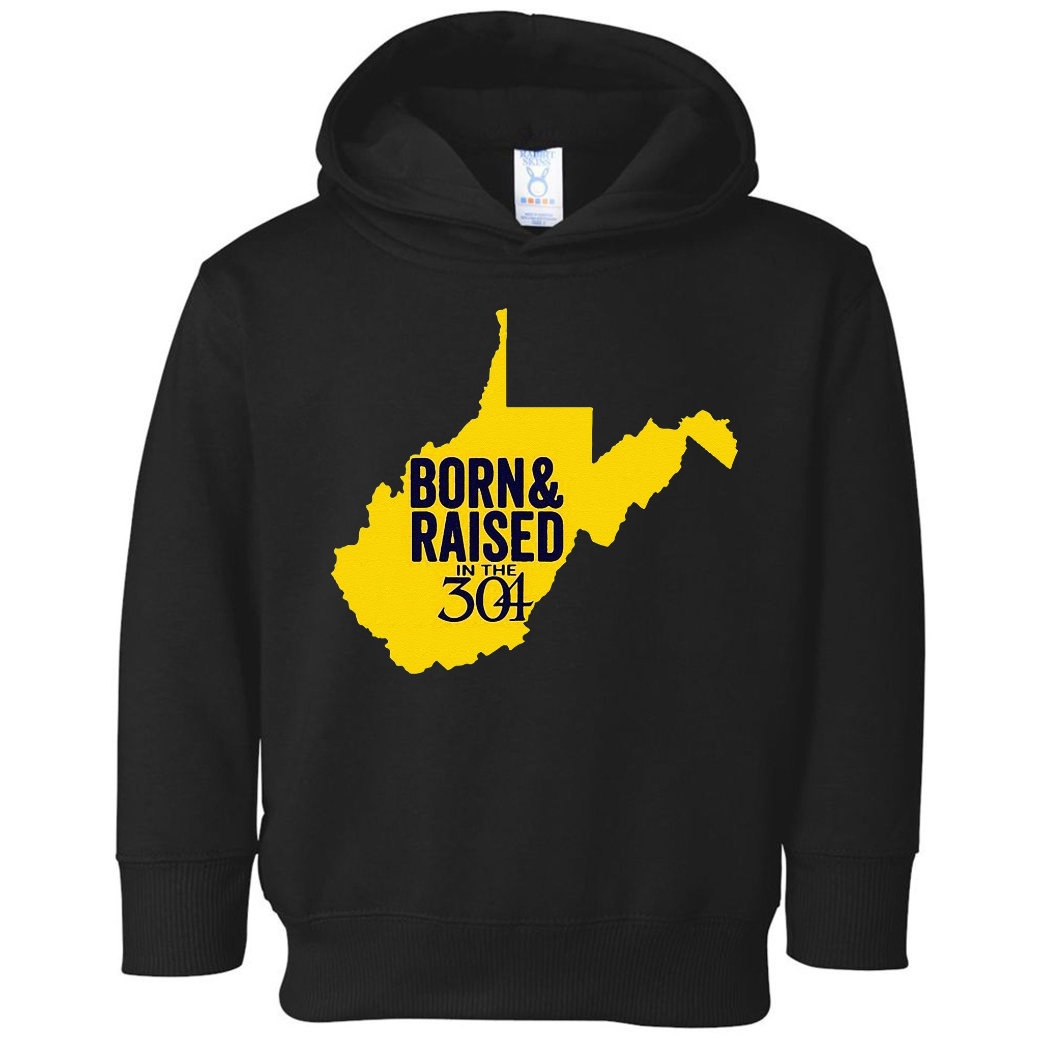 Born And Raised In The 304 West Virginia State Map Toddler Hoodie