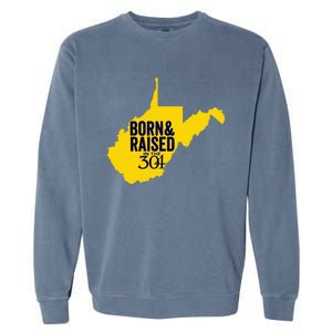 Born And Raised In The 304 West Virginia State Map Garment-Dyed Sweatshirt