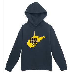 Born And Raised In The 304 West Virginia State Map Urban Pullover Hoodie