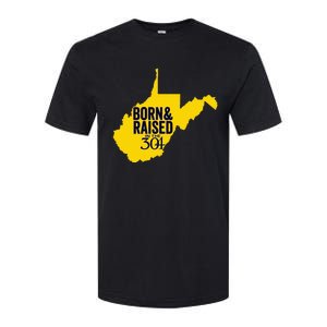 Born And Raised In The 304 West Virginia State Map Softstyle CVC T-Shirt