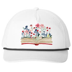 Bookworm Avid Reader Flowers Literature Meaningful Gift Book Reading Gift Snapback Five-Panel Rope Hat