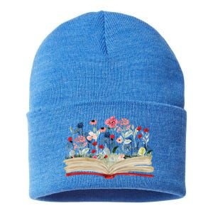 Bookworm Avid Reader Flowers Literature Meaningful Gift Book Reading Gift Sustainable Knit Beanie