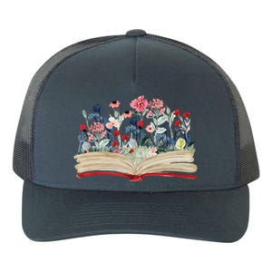 Bookworm Avid Reader Flowers Literature Meaningful Gift Book Reading Gift Yupoong Adult 5-Panel Trucker Hat