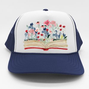 Bookworm Avid Reader Flowers Literature Meaningful Gift Book Reading Gift Trucker Hat