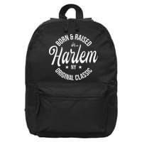 Born And Raised In Harlem 16 in Basic Backpack