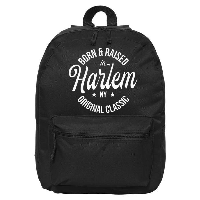 Born And Raised In Harlem 16 in Basic Backpack