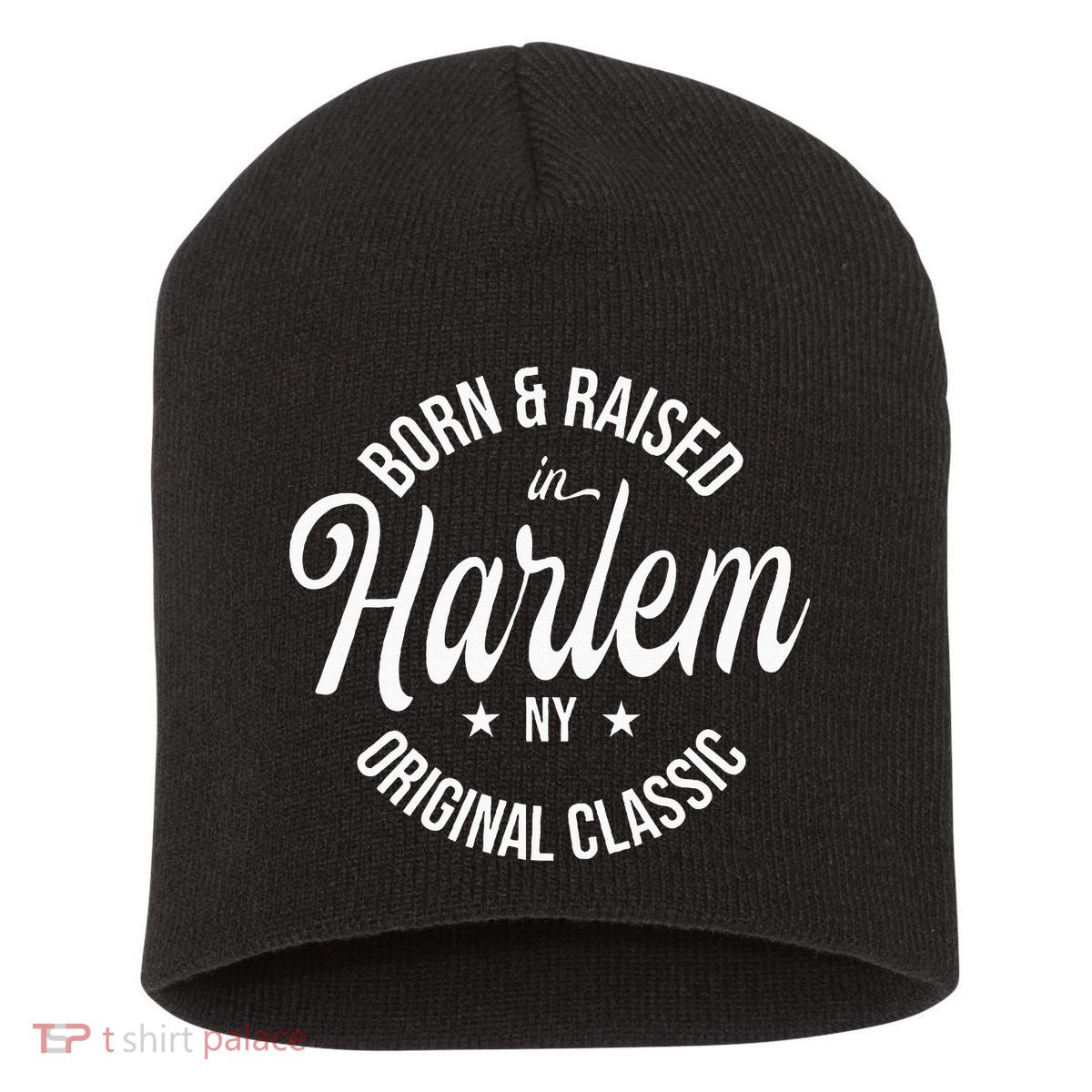 Born And Raised In Harlem Short Acrylic Beanie