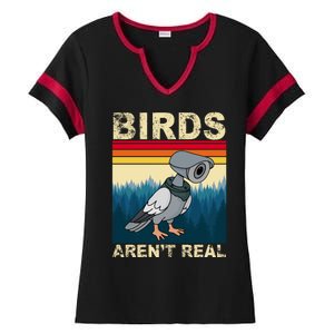 Birds Aren't Real Camera Sunset Ladies Halftime Notch Neck Tee