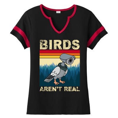 Birds Aren't Real Camera Sunset Ladies Halftime Notch Neck Tee