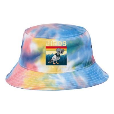 Birds Aren't Real Camera Sunset Tie Dye Newport Bucket Hat