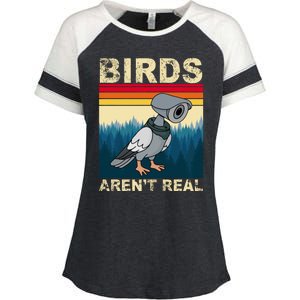 Birds Aren't Real Camera Sunset Enza Ladies Jersey Colorblock Tee