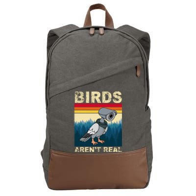 Birds Aren't Real Camera Sunset Cotton Canvas Backpack