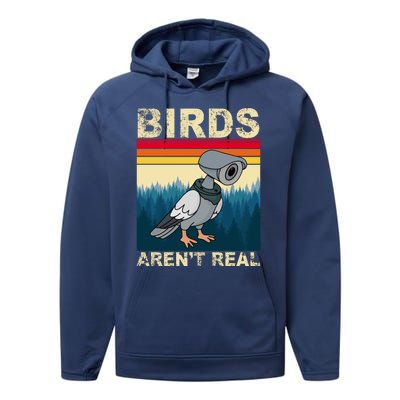 Birds Aren't Real Camera Sunset Performance Fleece Hoodie