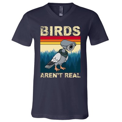 Birds Aren't Real Camera Sunset V-Neck T-Shirt