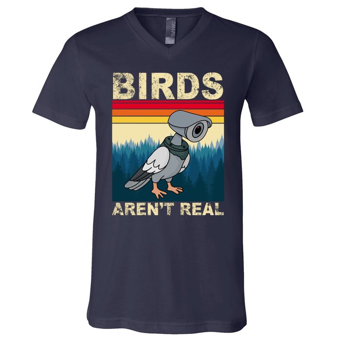 Birds Aren't Real Camera Sunset V-Neck T-Shirt