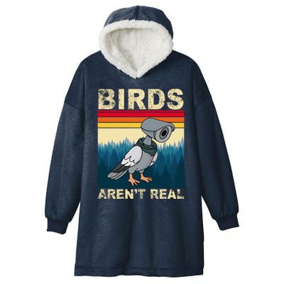 Birds Aren't Real Camera Sunset Hooded Wearable Blanket