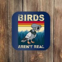 Birds Aren't Real Camera Sunset Coaster