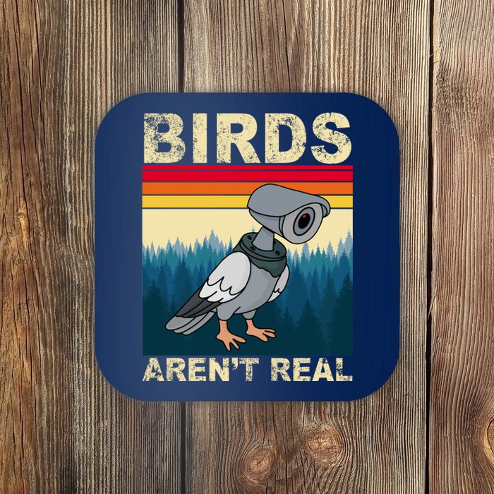 Birds Aren't Real Camera Sunset Coaster