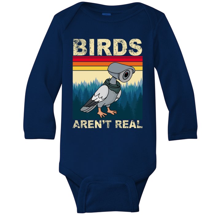 Birds Aren't Real Camera Sunset Baby Long Sleeve Bodysuit