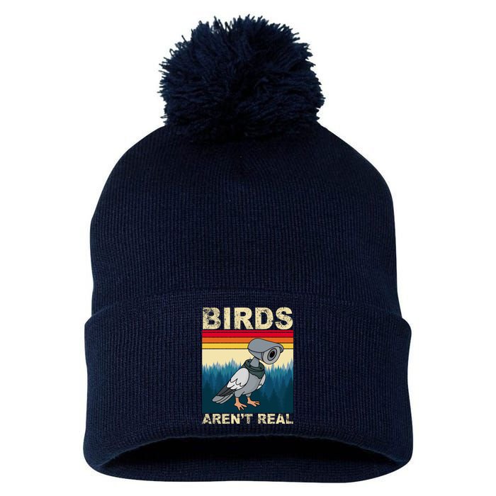 Birds Aren't Real Camera Sunset Pom Pom 12in Knit Beanie