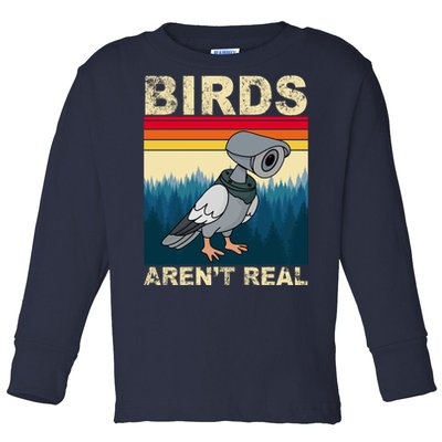 Birds Aren't Real Camera Sunset Toddler Long Sleeve Shirt