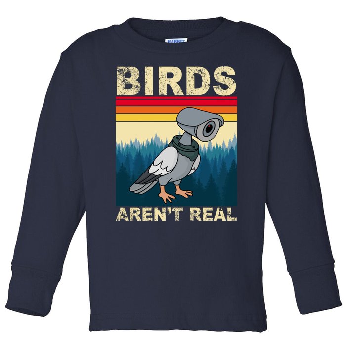 Birds Aren't Real Camera Sunset Toddler Long Sleeve Shirt