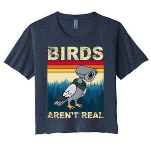 Birds Aren't Real Camera Sunset Women's Crop Top Tee