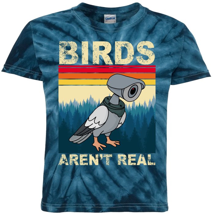 Birds Aren't Real Camera Sunset Kids Tie-Dye T-Shirt