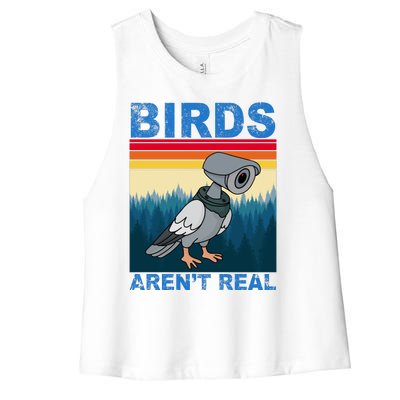 Birds Aren't Real Camera Sunset Women's Racerback Cropped Tank