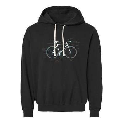 Bicycle Anatomy Road Bike Cycling Garment-Dyed Fleece Hoodie