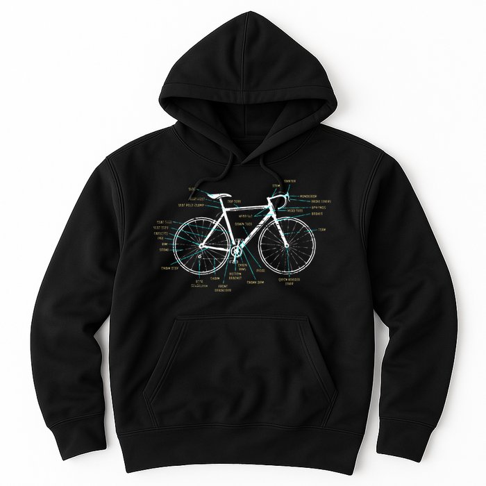 Bicycle Anatomy Road Bike Cycling Hoodie