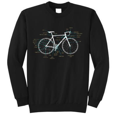 Bicycle Anatomy Road Bike Cycling Sweatshirt