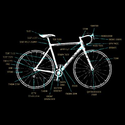 Bicycle Anatomy Road Bike Cycling T-Shirt