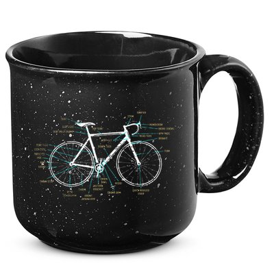 Bicycle Anatomy Road Bike Cycling 15oz Campfire Ceramic Mug