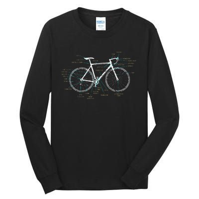 Bicycle Anatomy Road Bike Cycling Tall Long Sleeve T-Shirt