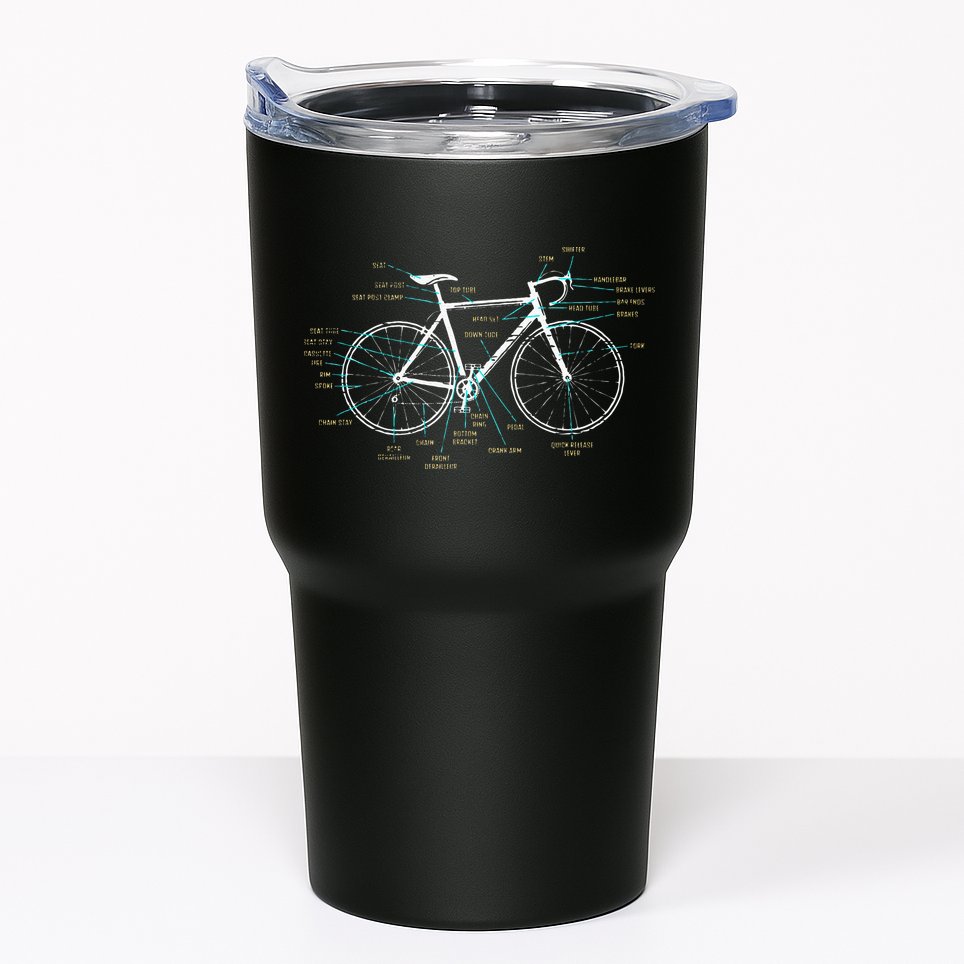 Bicycle Anatomy Road Bike Cycling Tumbler