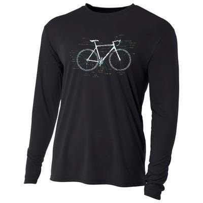 Bicycle Anatomy Road Bike Cycling Cooling Performance Long Sleeve Crew