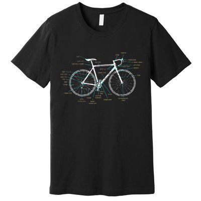 Bicycle Anatomy Road Bike Cycling Premium T-Shirt