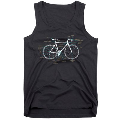 Bicycle Anatomy Road Bike Cycling Tank Top