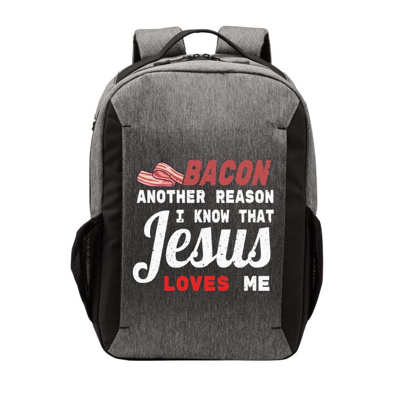 Bacon Another Reason I Know Jesus Loves Me Food Pun Gift Vector Backpack