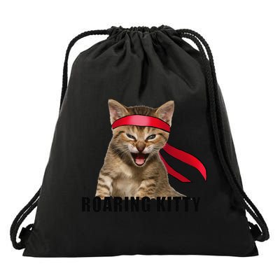 Be A Roaring Kitty Game The Stop Orange Bandana Meme Drawstring Bag