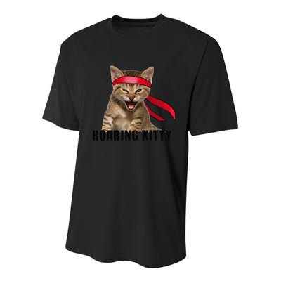 Be A Roaring Kitty Game The Stop Orange Bandana Meme Youth Performance Sprint T-Shirt