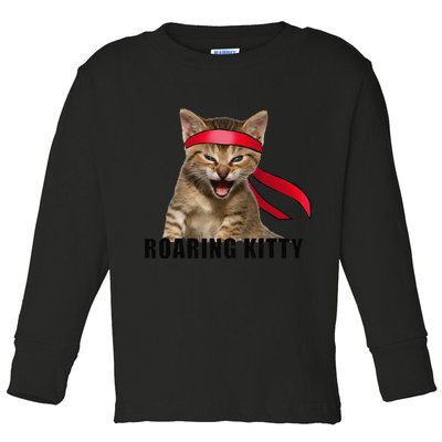 Be A Roaring Kitty Game The Stop Orange Bandana Meme Toddler Long Sleeve Shirt