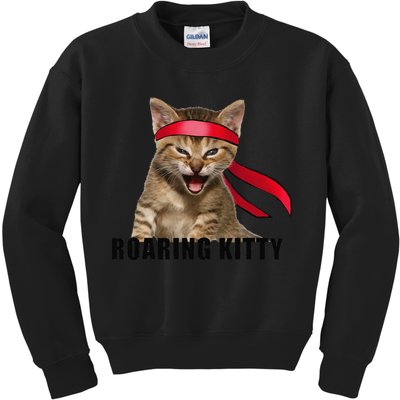 Be A Roaring Kitty Game The Stop Orange Bandana Meme Kids Sweatshirt