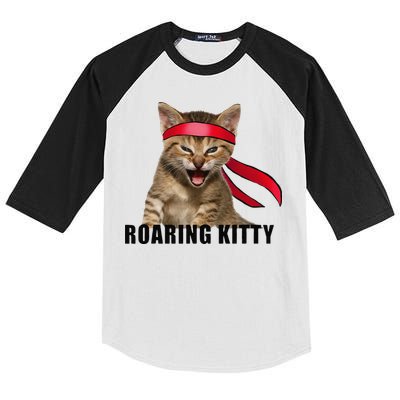 Be A Roaring Kitty Game The Stop Orange Bandana Meme Kids Colorblock Raglan Jersey