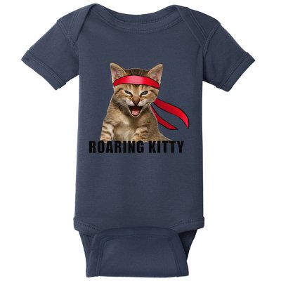 Be A Roaring Kitty Game The Stop Orange Bandana Meme Baby Bodysuit