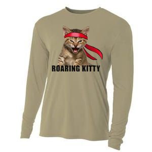 Be A Roaring Kitty Game The Stop Orange Bandana Meme Cooling Performance Long Sleeve Crew